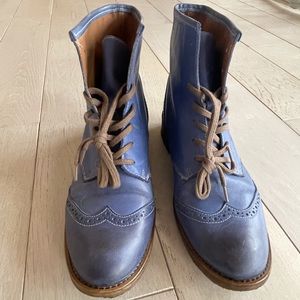 Almost brand new super cool blue leather boots